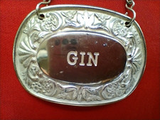 Vintage GIN DECANTER LABEL
