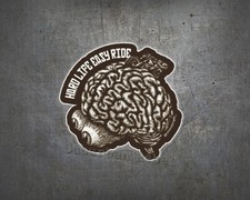BOMONSTER Biker Brain Decal - Old School Rider Biker Chopper Bobber Sticker
