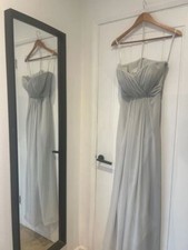 Kelsey rose prom maxi  ball occasion dress bridesmaid uk12 silver