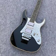 Bright black electric guitar