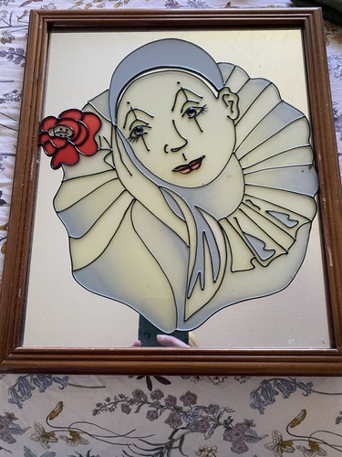 Pierrot mirror picture - picture, vintage