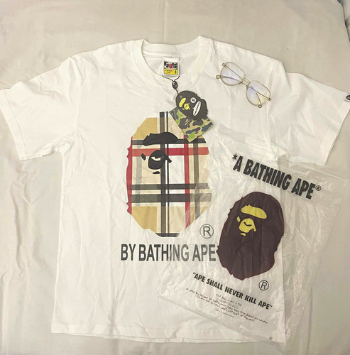 Bape burberry tee size - , s