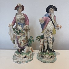 Pair of Derby ‘Dresden’ Shepherd & Shepherdess Patch Marks Incised JTL C.1770