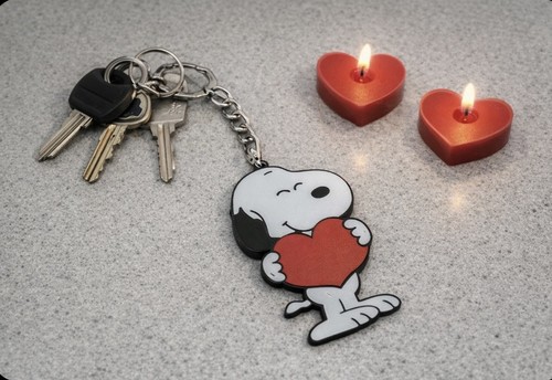 Snoopy heart keychain - heart,