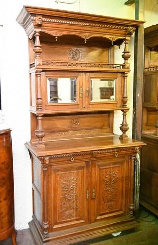 Pair kitchen dressers oak - pair,