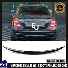 FOR MERCEDES E CLASS W213 SALOON C63 STYLE BOOT SPOILER GLOSS BLACK 2016-2020