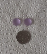 2 Small Purple Cabochons Recycled Seaham Sea Glass.