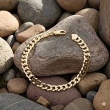 18ct Gold Mens Curb Bracelet
