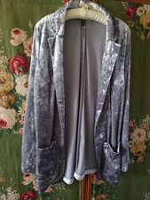 New! H&M Silver Crushed Velvet Blazer ~ S