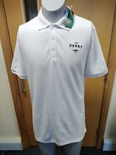 HORSE RACING THE DERBY POLO SHIRT UNISEX ADULT WHITE SIZE L. POLYESTER/COTTON