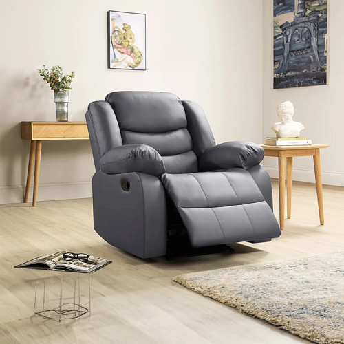 Roma leather recliner - recliner, arm