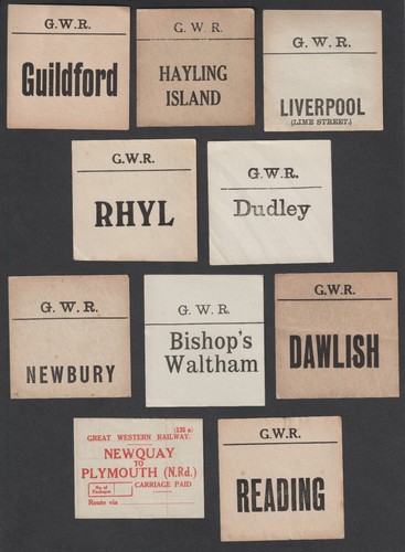 Ten old luggage labels - labels, all