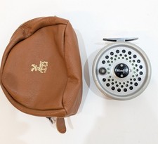 LEEDA RimFly KS 100 Vintage Fly Fishing Reel  3.5"  with soft leather case