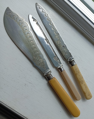 Solid silver collar servers - silver,