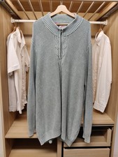 JOE BROWNS 4XL GREEN/GREY JUMPER SWEATER 1/4 ZIP CASUAL COTTON KNIT MENS XXXXL