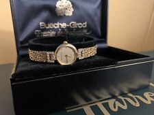 9ct GOLD/DIAMONDS LADIES BUECHE GIROD WATCH (DESIGNER FOR CARTIER) BOXED BNC