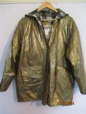 Vintage Wippette Metallic Gold Shiny Pvc/Vinyl Raincoat  Size Medium Used.