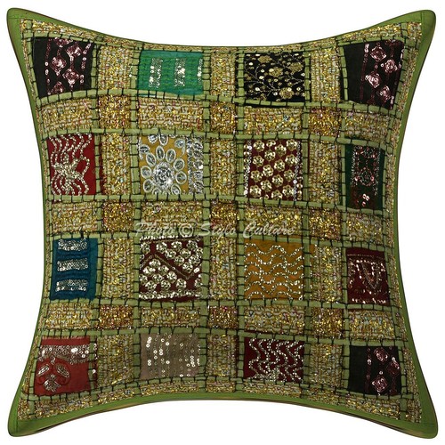 Green cushion cover - cushion,