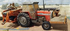 Britains Massey Ferguson 595 Tractor and Ransome Faun Potato Harvester 1:32