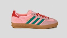 ADIDAS GAZELLE INDOOR W PINK VELVET/GREEN SZS 6 6.5 7 7.5 8 8.5 ORIGINALS JI2713