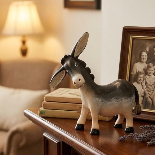 Rustic donkey ornament - rustic,