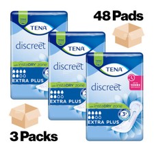 48x TENA Lady Extra Plus Discreet InstaDry Incontinence Pads - 3 Packs of 16