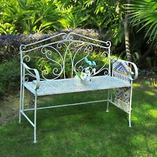 Metal Garden Bench Patio Furniture Outdoor Seat Antique Iron Foldable Seating