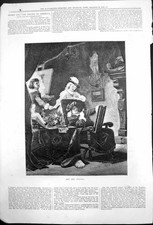 Old Art Nature Man Chair Looking Glass Painting Artist Easel Lady 187 Victorian