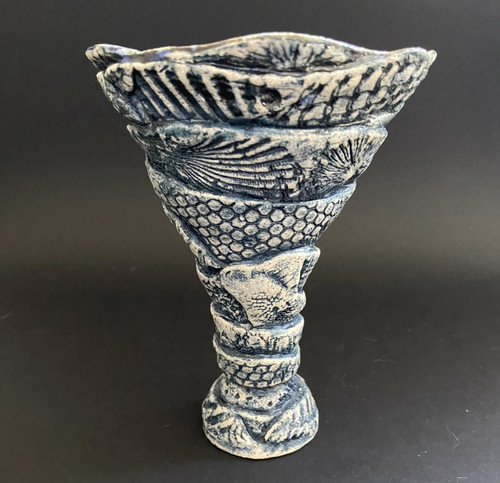 Studio pottery vase 15cm - pottery,