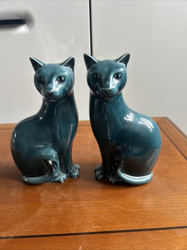Poole pottery pair blue - poole,
