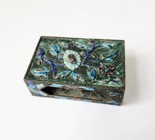 Vintage Chinese or Japanese Cloisonné Matchbox Cover / Case