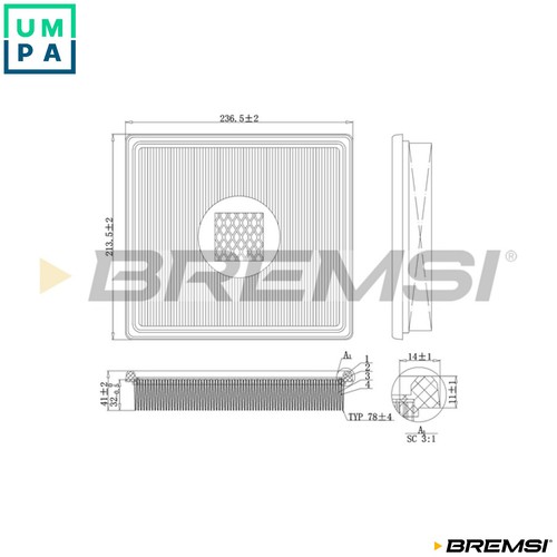 Air filter fa1163 - air, for