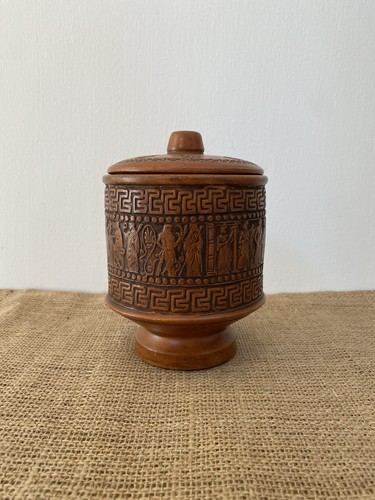 Vintage greek art pottery pot - vintage,