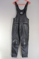 BOYS/CHILDS BABY BIKER BLACK LEATHER BIB & BRACE SALOPETTES WAIST 32/LEG 28"/XXL