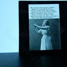 Woman & quoted hymn magic lantern