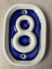Ceramic House Number 8 Tile Wall Plaque Home Decor Sign
