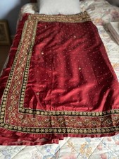 Wedding Saree With Heavily Embroidered Border. Deep Red Colour.