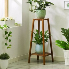 Bamboo 2 Tier Tall Plant Stand