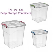 Plastic Storage Box Boxes Lid Handles Food Container Home Kitchen Office Box UK