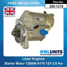 Starter Motor For Lister Alpha LPA3 LPW3 LPW4 LPWS3 LPWS4 1985- 12V 2.0 KW