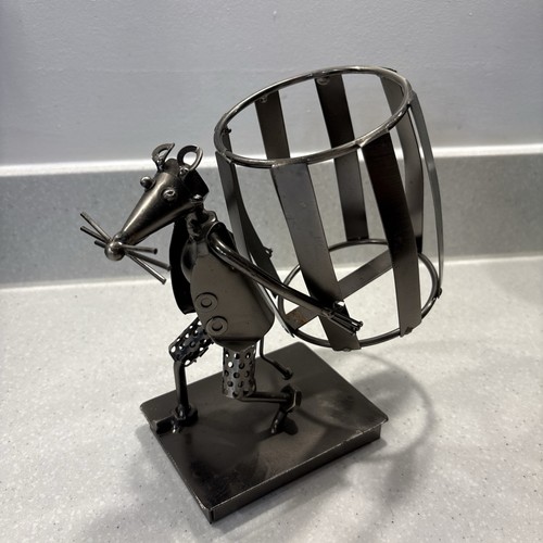 Metal mouse wine bottle holder - metal,