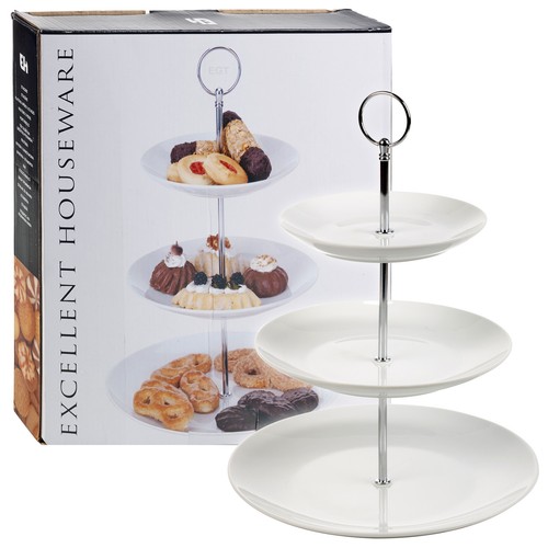 Layer tier ceramic - 3, white