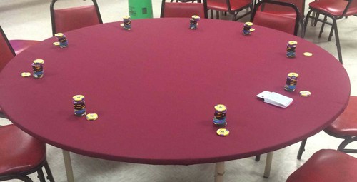 Ruby red felt poker - red, table