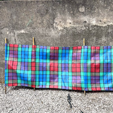 4 Pole Vintage Woven Plastic Windbreaker Beach Garden Camping Festival Privacy