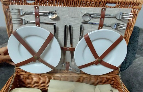 Wicker hamper picnic set for - hamper,