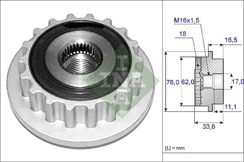 Alternator freewheel clutch - alternator,
