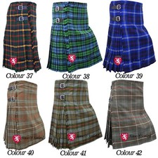 Scottish Tartan Men's Kilt Highland 8 Yards 16oz Acrylic Wool Kilt Skirt &Flashe