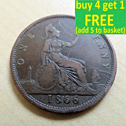 Queen victoria one penny - queen,