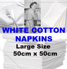 100 X White Cotton Napkin LargeTable Linen Dinner 100% Egyptian Hotel Wedding
