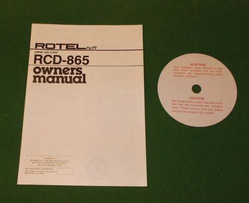 Rotel rcd 865 owners - rcd-865,